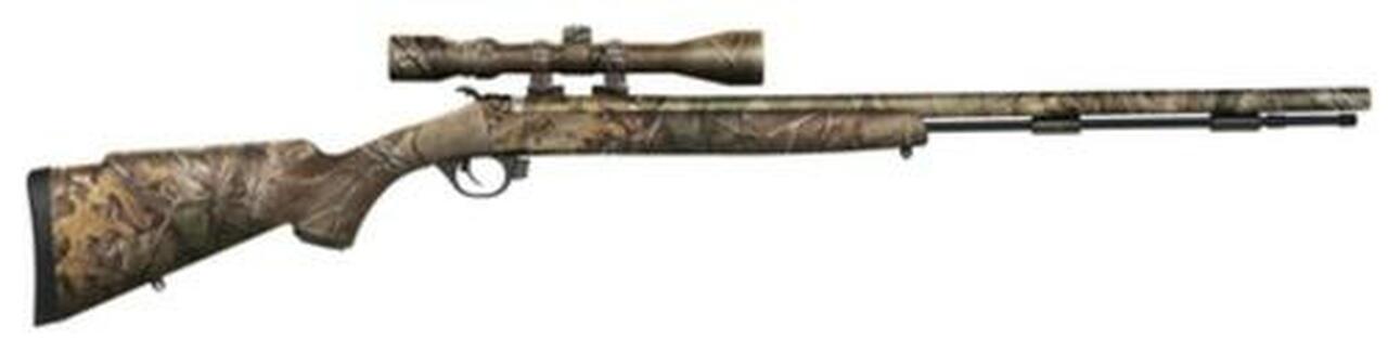 Traditions Black Powder Pursuit G4 Ultralight .50 Caliber 26" Tapered Fluted Barrel 3-9x40mm Rangefinding Realtree Xtra Scope Soft Touch Stock Full Realtree Xtra Camo Coverage