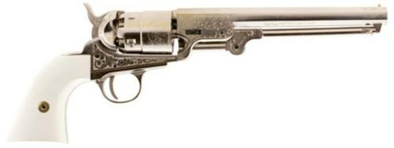 Traditions 1851 Navy Engraved Nickle Revolver (Inline) 44 Black Powder