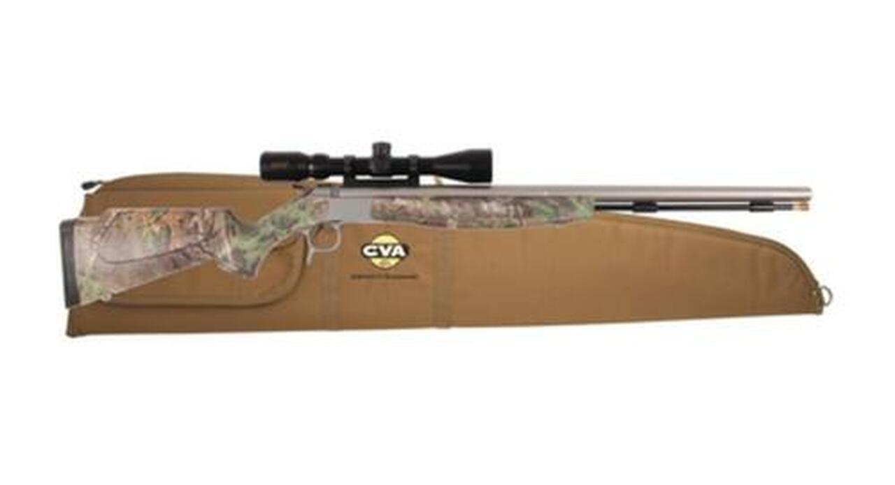 CVA Optima v2 209 Magnum Series .50 Caliber 26" Stainless Steel Fluted Barrel Realtree Xtra Green Stock KonusPro 3-9x40 Scope Padded Case
