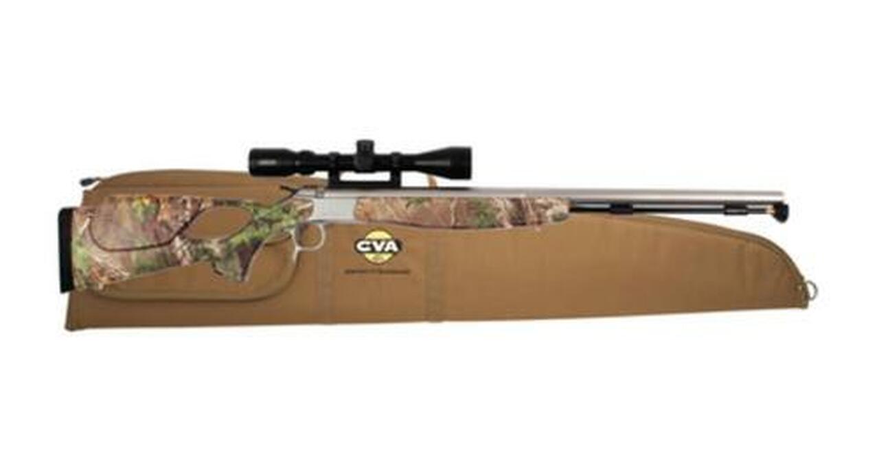 CVA Optima v2 209 Magnum Series .50 Caliber 26" Stainless Steel Fluted Barrel Realtree Xtra Green Thumbhole Stock KonusPro 3-9x40 Scope Padded Case