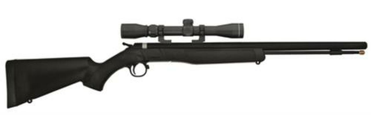 CVA Wolf 209 Muzzleloader .50 Caliber 24" Blue Barrel Ambidextrous Composite Stock Black With KonusShot 3-9x32mm Scope and Padded Soft Case