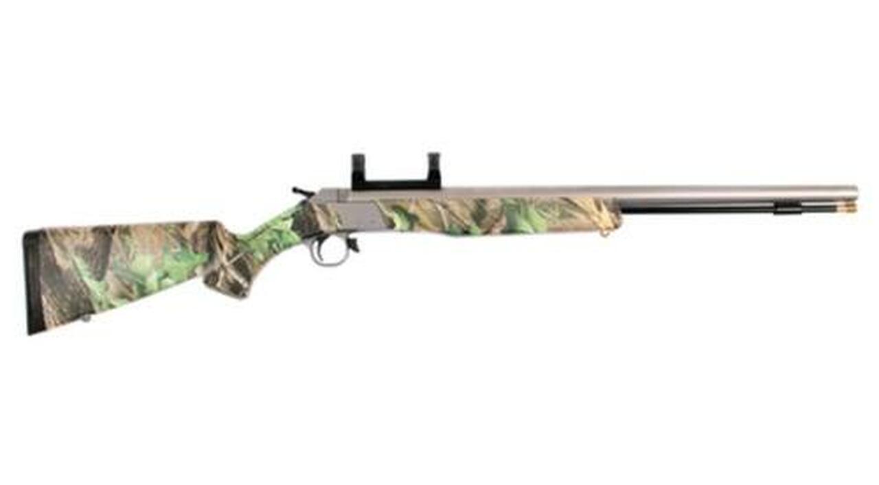 CVA Wolf 209 Magnum .50 Caliber 24" Stainless Steel Barrel DuraSight Dead-On One-Piece Scope Mount Realtree Hardwoods Green HD Stock