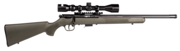 Savage 93R17 FVXP 17 HMR, 18" Threaded Fluted Heavy Barrel, Bushnell 3-9x40, OD Green Stock, 5rd Mag