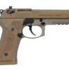 Beretta M9A3 9mm, 5.2" Threaded Barrel, Alloy Frame, Flat Dark Earth, Tritium Night Sights, Ambidextrous Safety, 3 Magazines, 17 Rounds