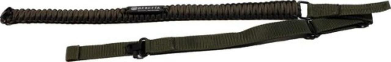 BERETTA HH PARACORD GUN SLING OD GREEN/BLACK, QD SWIVELS