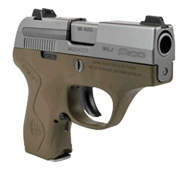Beretta Pico .380 ACP, 2.7", 6rd, Adjustable Sights, Dark Earth/Inox