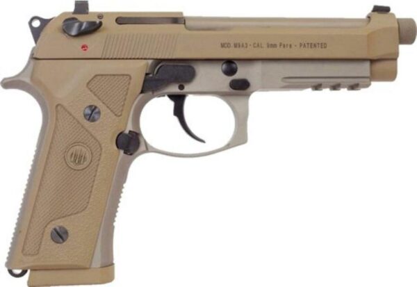 Beretta M9A3 9mm Flat Dark Earth 4.9" Barrel Night Sights, Universal Decock Levers 3- 17 Rd Mags