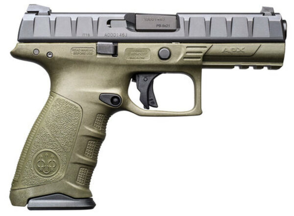 Beretta APX 9mm, 10rd, OD Green Frame, Black Slide, 3-Dot Sights