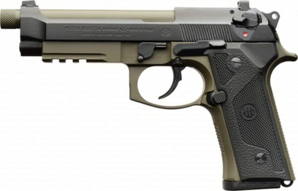 Beretta M9A3G, 9mm, 5.2" Threaded Barrel, 17rd, Green/Black