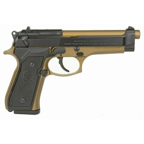 Beretta 92FS 9MM, 4.9" Barrel Burnt Bronze Finish Ambi Safety 3 Dot Sights 2- 15rd Mags