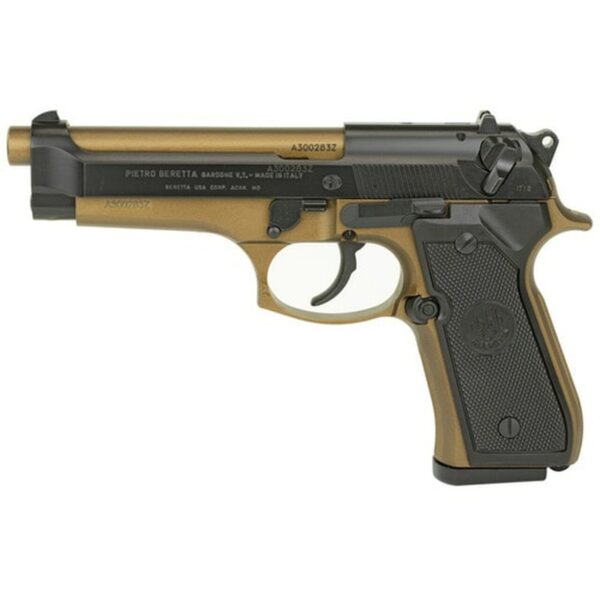 Beretta 92FS 9MM, 4.9" Barrel Burnt Bronze Finish Ambi Safety 3 Dot Sights 2- 15rd Mags