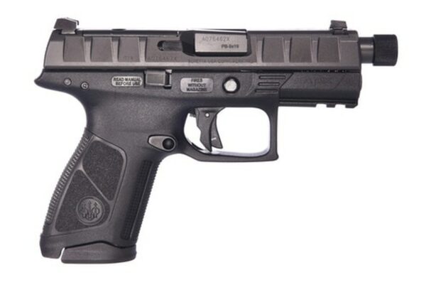 Beretta APX Centurion Combat, Semi-automatic, Striker Fired, 9mm, 3.7" Threaded Barrel, Polymer Frame, Black, 2-15Rd Magazine, Picatinny Rail, 3 Dot Sights, Reversible Magazine Release, Flat Face Trigger, Removable Optic Plates