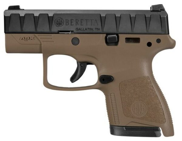 Beretta APX Carry 9mm, 3.07" Barrel, Black Slide, Flat Dark Earth, 6rd / 8rd
