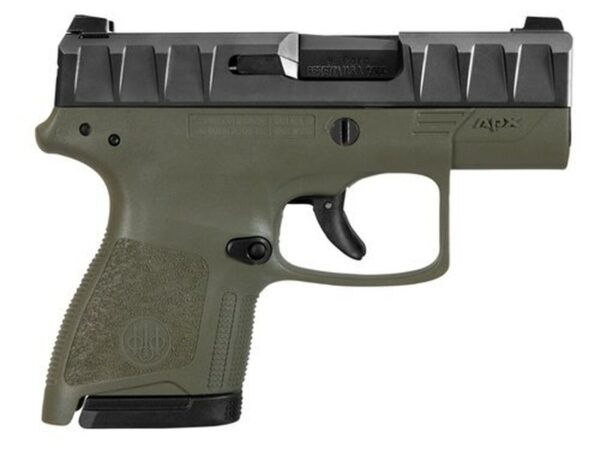 Beretta APX Carry 9mm, 3.07" Barrel, Black Slide, OD Green, 6rd / 8rd