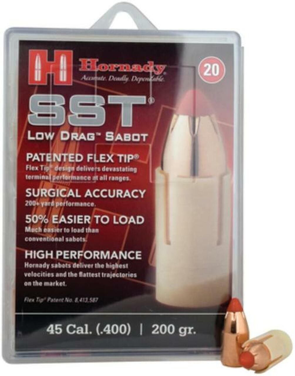 Hornady SST Muzzleloading Bullets .45 Caliber, .400 Diameter, 200gr, 20qty