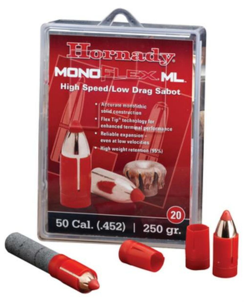 Hornady Low Drag Sabot Muzzleloader .50 Caliber 250gr Monoflex, 20/Box