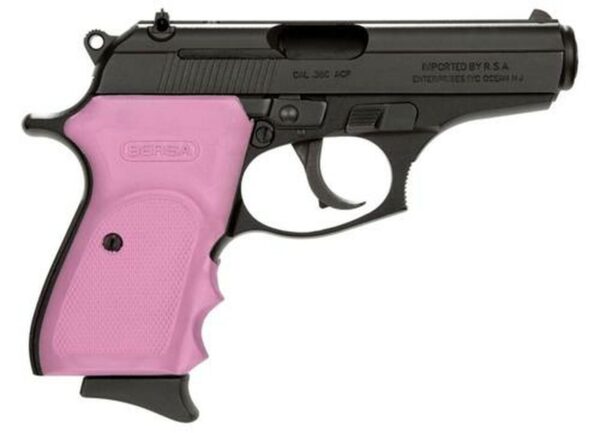 Bersa Thunder .380 ACP, 3.5" Barrel, 8rd, Pink Rubber Grip, Black SS