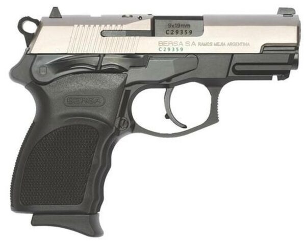 Bersa Thunder Pro Ultra Compact DA/SA 9mm 3.3" Barrel, Poly Grip Black/Nickel, 10rd