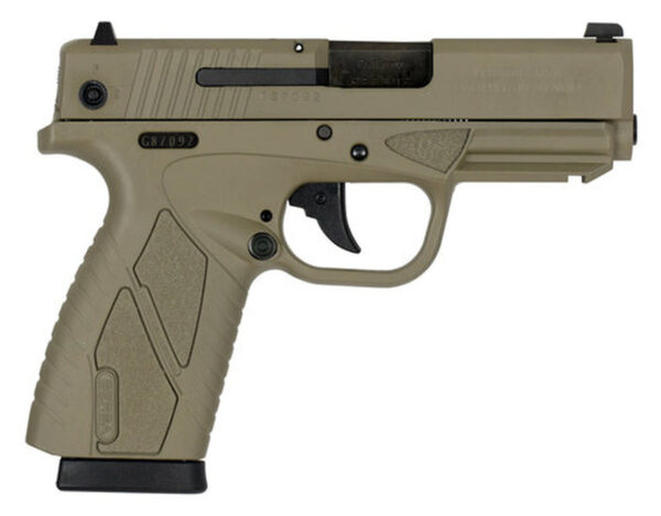 Bersa, Conceal Carry, Compact, 9mm, 3.2" Barrel, Flat Dark Earth, Polymer Frame, Fixed Sights, 8Rd, 1 Magazine