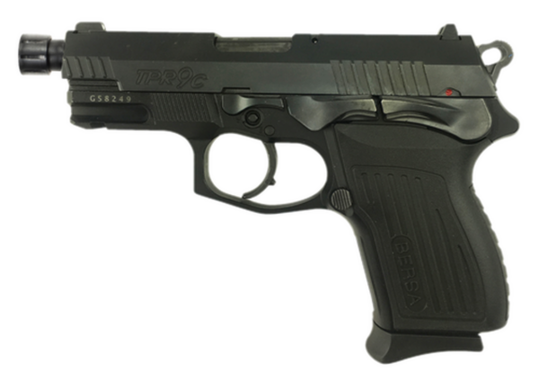 Bersa TPR9C Compact 9mm, 4.1" Barrel, Black, Steel Slide, 13rd