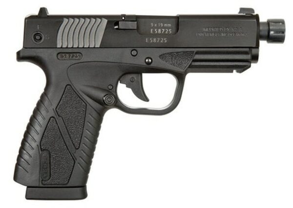 Bersa BPCC 9mm, 4" Barrel, Integral Grip, Black Frame, Black Steel Slide, 8rd