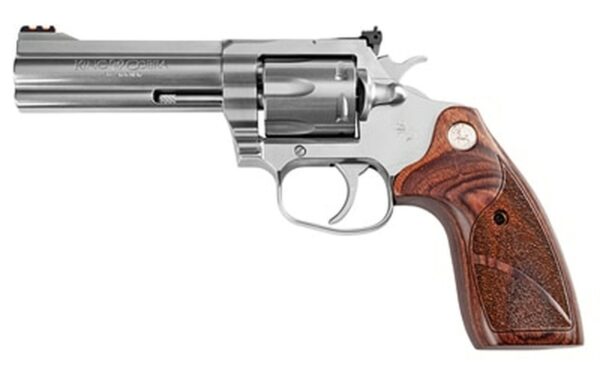 Colt King Cobra Target Revolver, 357 Magnum/38 Special, 4.25" Barrel, Steel Frame, Stainless Finish, Altamont Wood Grips, 6Rd