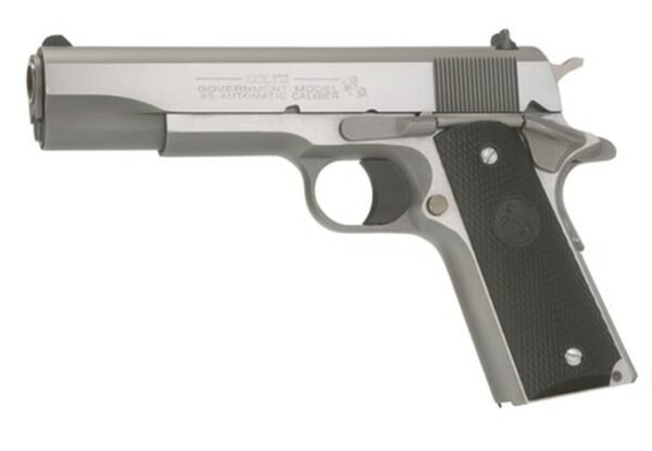 Colt 1991 Series Government 45 ACP 5" Barrel, Black Poly Grip Stainless, 7rd