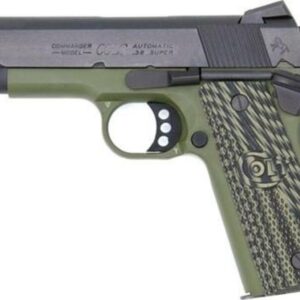 Colt1911 Lightweight Commander .38 Super, 4.25" Barrel, Green Frame/Blued Slide 8rd Mag