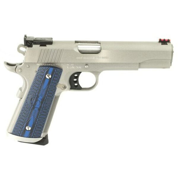 Colt Gold Cup Trophy 45 ACP, 5" Barrel, Blue G10 Grips, Brushed SS Finish, 8 rd Mag