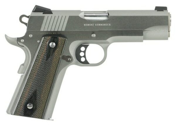 Colt Combat Commander, 45 ACP, 4.25" Barrel, 8rd, G10 Black Cherry Grips, Stainless Steel