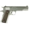 Colt Government 1911, 45 ACP, 5" Barrel, Steel Frame, Bright Stainless Finish, 7Rd Mag, White Dot Sights