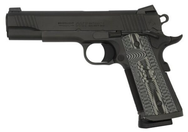 Colt CCU Government 9mm, G10 Grey Grips, Novak Sights, Black DLC, 9rd