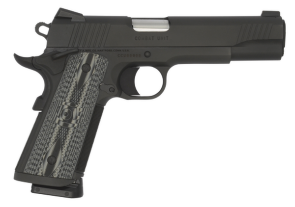 Colt CCU Government 9mm, G10 Grey Grips, Novak Sights, Black DLC, 9rd