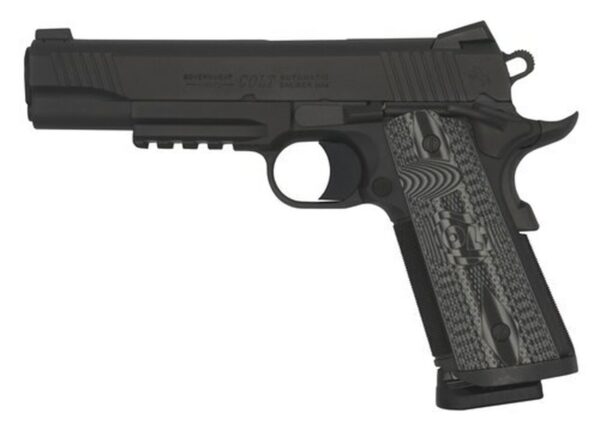 Colt CCU Rail 9mm, Gray G10 Grips, Novak Sights, Black DLC, 8rd