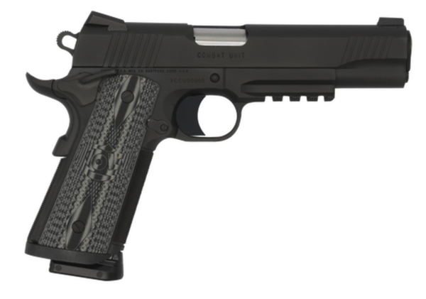 Colt CCU Rail 9mm, Gray G10 Grips, Novak Sights, Black DLC, 8rd