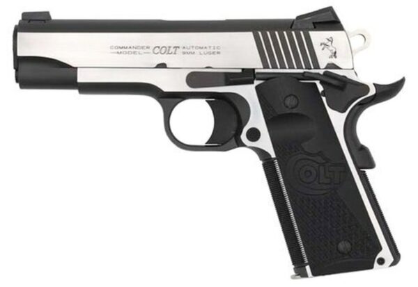 Colt Combat Elite Commander 1911 9MM, 4.25" Barrel, SS Frame Two-Tone Finish, G10 Grips, Ambi Safety 9Rd Mag