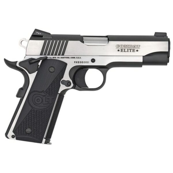 Colt Combat Elite Commander 1911 9MM, 4.25" Barrel, SS Frame Two-Tone Finish, G10 Grips, Ambi Safety 9Rd Mag