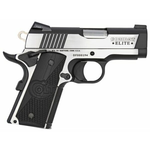 Colt Combat Elite Defender 1911, Compact, 9MM, 3" Barrel, SS Two-Tone Finish, G10 Grips, 8rd Mag, Novak Night Sights