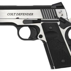 Colt Combat Elite Defender 1911, Compact, 9MM, 3" Barrel, SS Two-Tone Finish, G10 Grips, 8rd Mag, Novak Night Sights