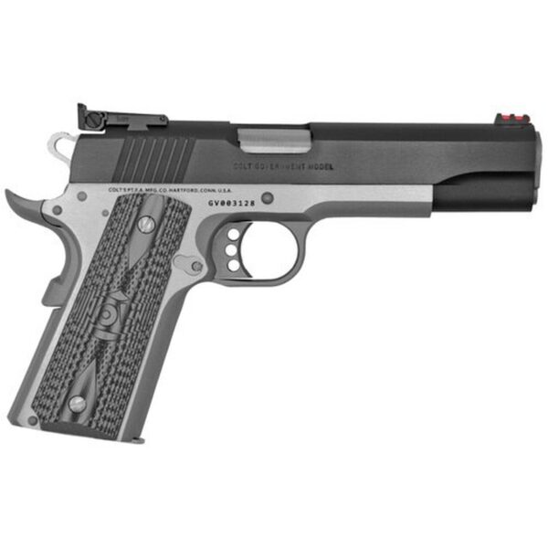 Colt Gold Cup Lite 1911 38 Super, 5" Barrel, SS Frame, G10 Grips, Beavertail Fiber Optic Fron Site, 9rd Mag