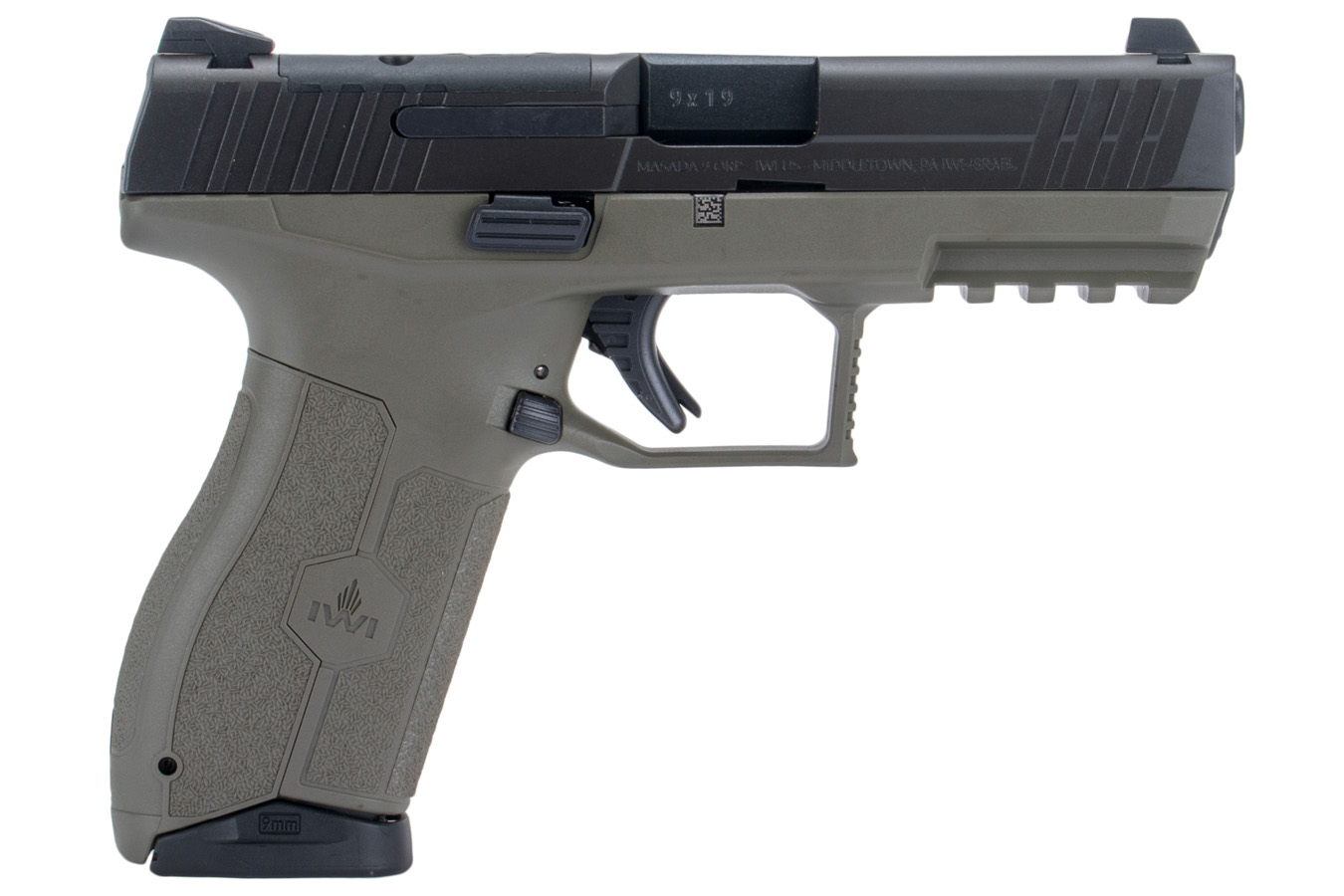 Masada 9mm Pistol with OD Green Frame and 17 Round Magazine