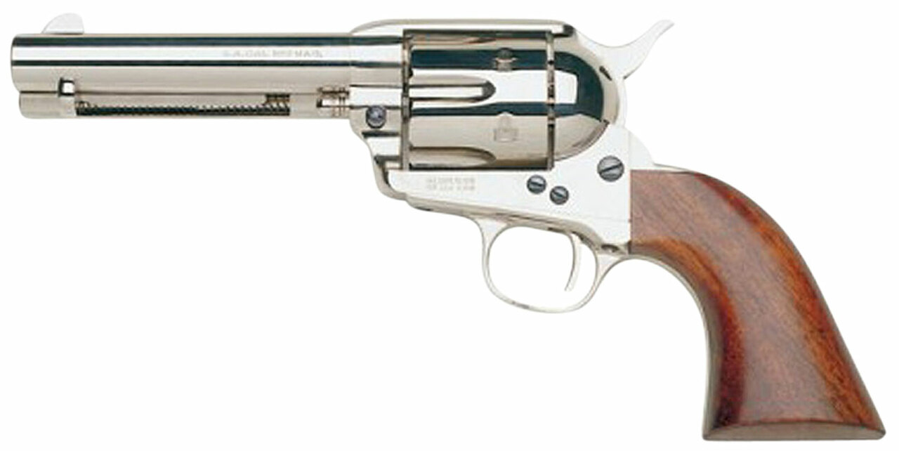 Taylors and Company 1873 Cattleman .357 Mag, 4.75" Barrel, Nickel, Walnut, 6rd