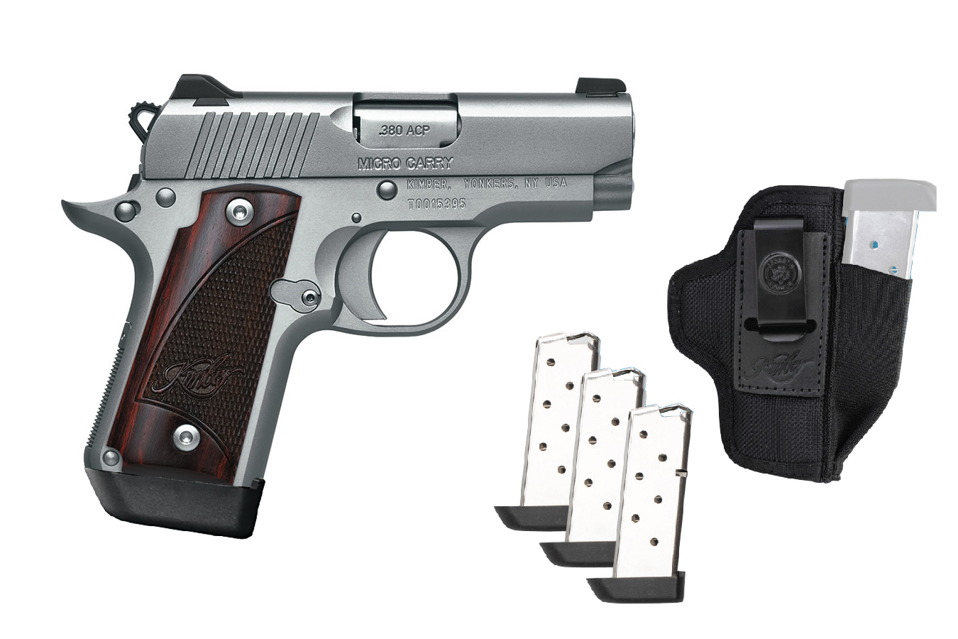 Micro 380 ACP Stainless Ready to Carry Package with Three Magazines and DeSantis Pro Stealth Holster - Firearms | The Gun Shop