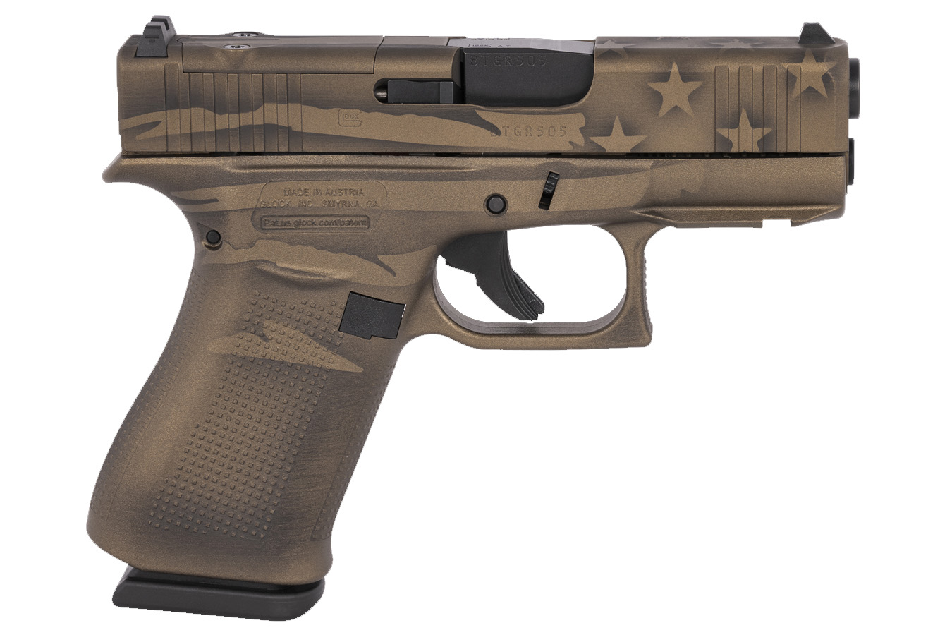 43X MOS 9mm Pistol with Coyote Battle Worn Flag Cerakote Finish
