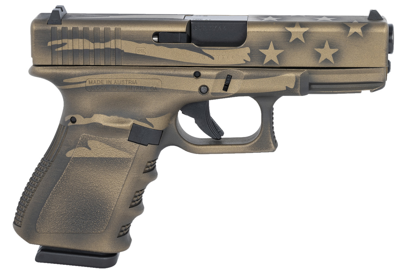23 40 S&W Compact Pistol with Coyote Battle Worn Flag Cerakote Finish - Firearms | The Gun Shop