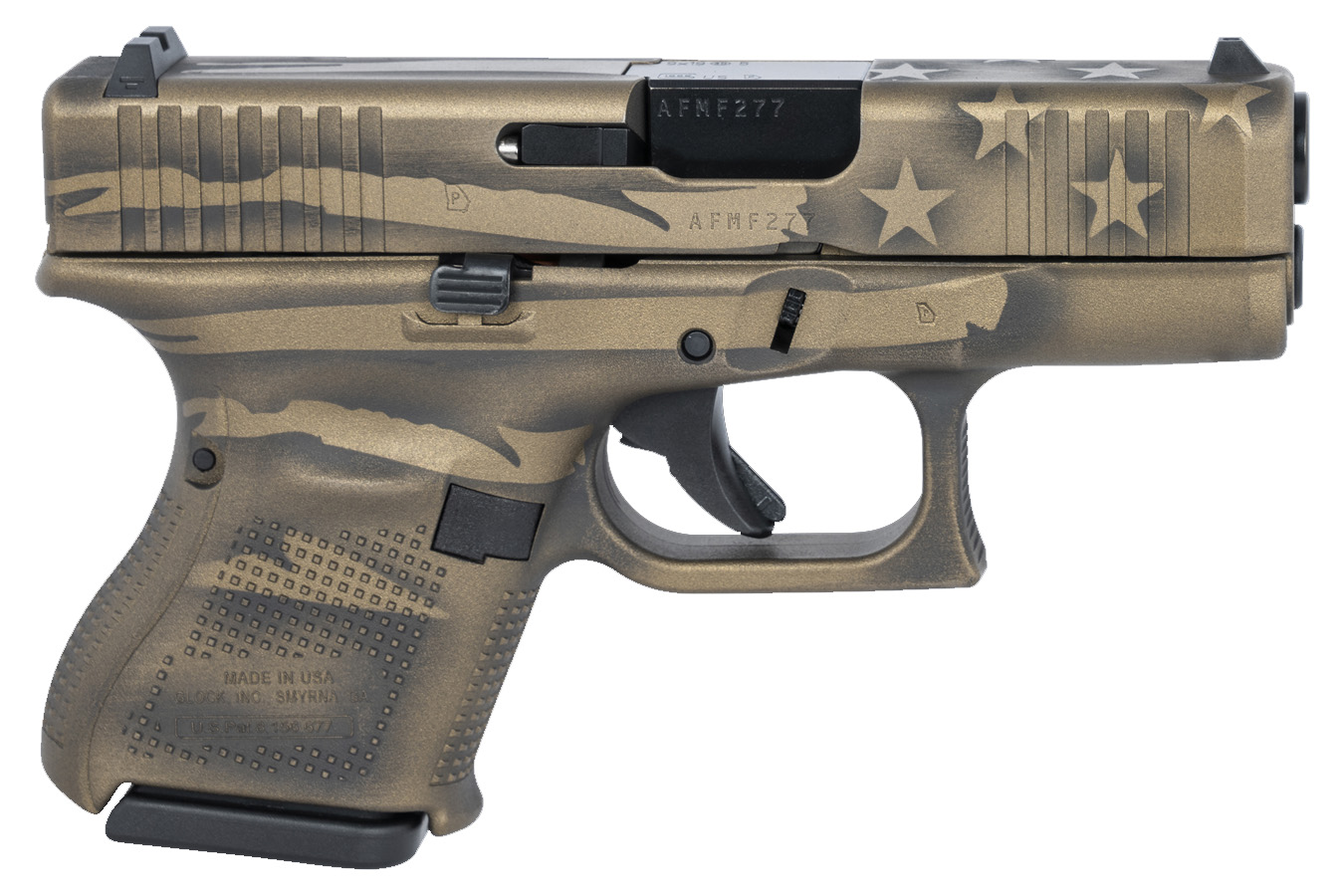 26 Gen5 9mm Subcompact Pistol with Coyote Battle Worn Flag Cerakote Finish