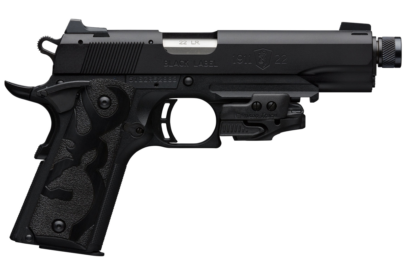 1911-22 Black Label 22LR Suppressor-Ready Pistol with Crimson Trace Laser and Black Finish - 1911 Pistols | The Gun Shop