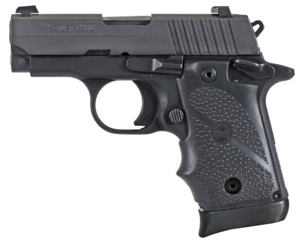 Sig P238, 380 ACP, 2.7In, Nitron, Blk, Sao, Siglite, BLK Rubber Grip, (1) 7RD Steel MAG