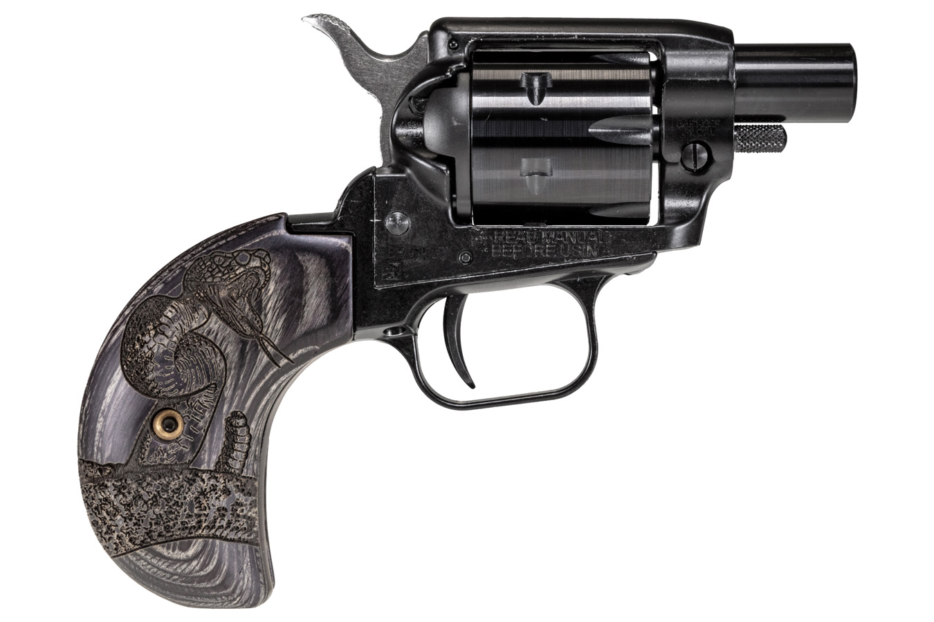 Barkeep Boot 22 LR Revolver with 1.68 inch Barrel and Wood Burnt Snake Grips - Firearms | The Gun Shop