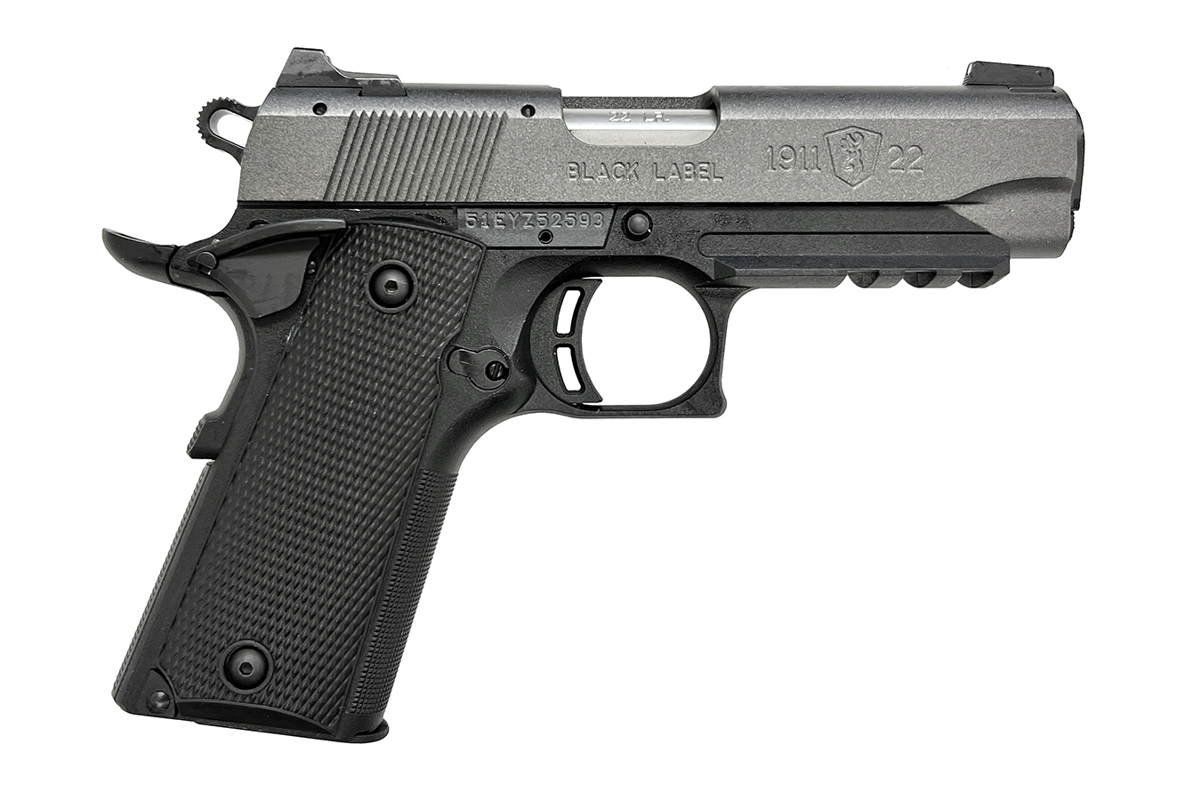 1911-22 Black Label Compact 22 LR Pistol with Tungsten Gray Cerakote Slide and Picatinny Rail - 1911 Pistols | The Gun Shop